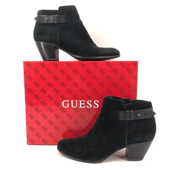 Guess black suede Geora booties - Picture 1 of 9